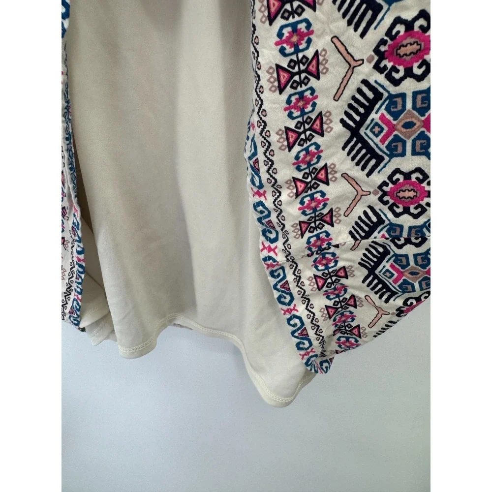 Xhilaration Boho Floral Tunic Dress Swim Cover Up XXL 2XL Lined Deep V Beachy